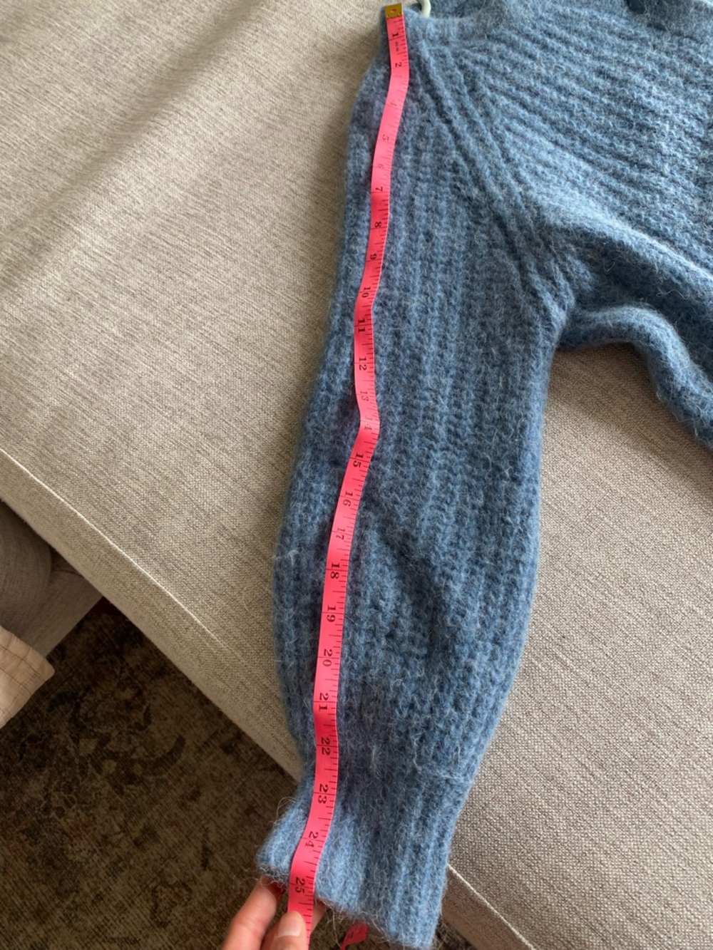 Sezane Soft Blue Button-Front Cropped Cardigan - Picture 7 of 8